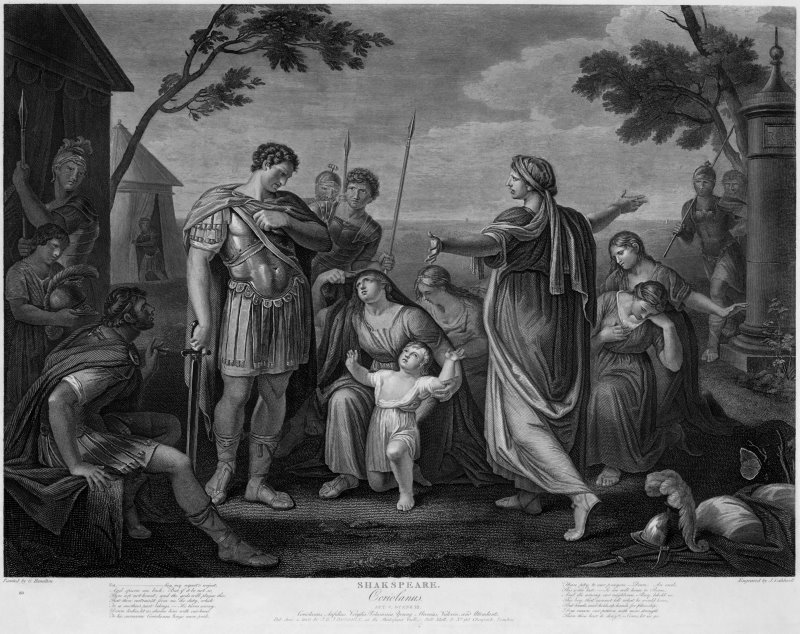 Coriolanus' Frau und seine Mutter bitten ihn Rom zu verschonen