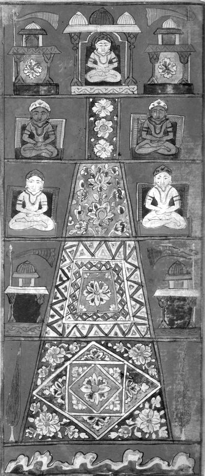 Painting of Mount Meru as per Jain cosmology from Jain text Samghayanarayana loose-leaf manuscript