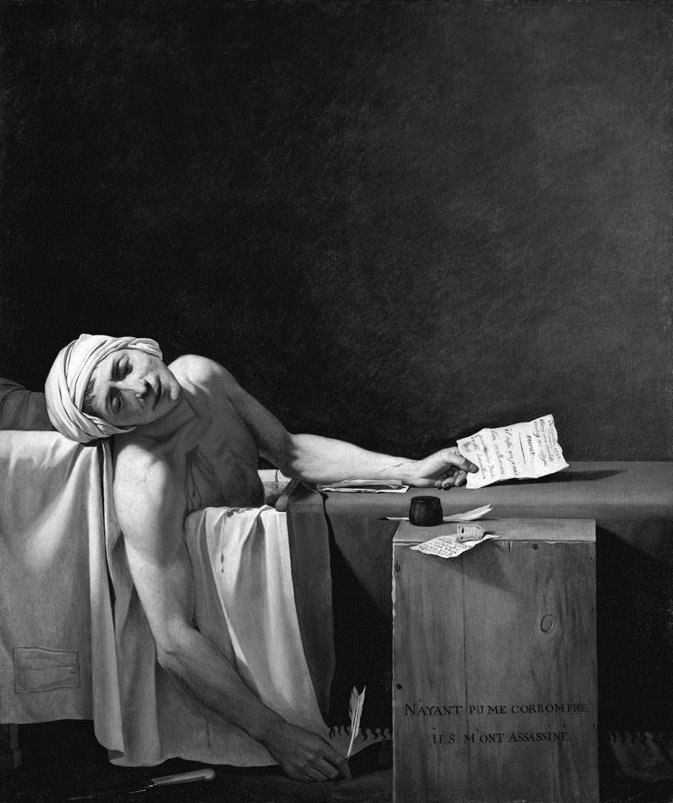 La muerte de Marat, de Jacques Louis David