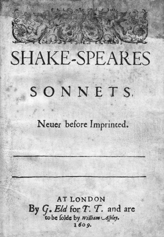 Title page of 'Shakespeare's Sonnets' (1609)