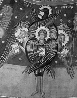 Cherub mit den Eigenschaften eines Menschen, Stiers, Adlers und Lwen (16. Jahrhundert)