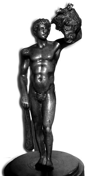 Theseus mit dem Kopf des Minotaurus  Bronze vor 1800