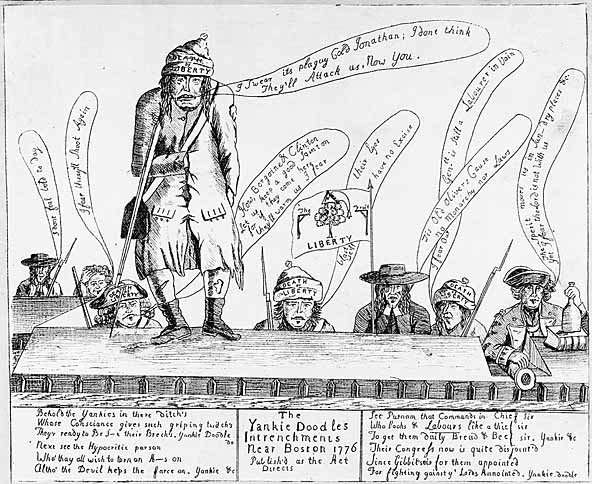British cartoon from Boston, 1775